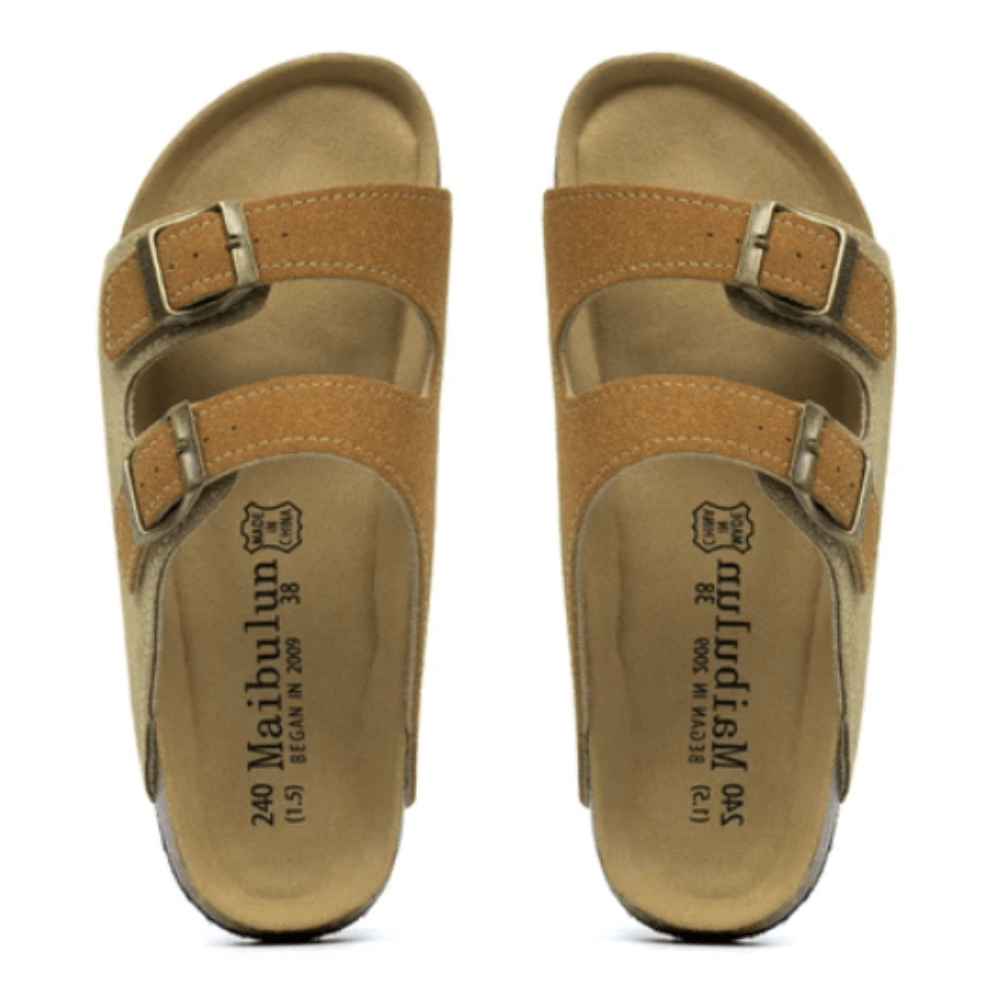 Atrani Suede Sandal - Light Brown & Caramel | Atrani