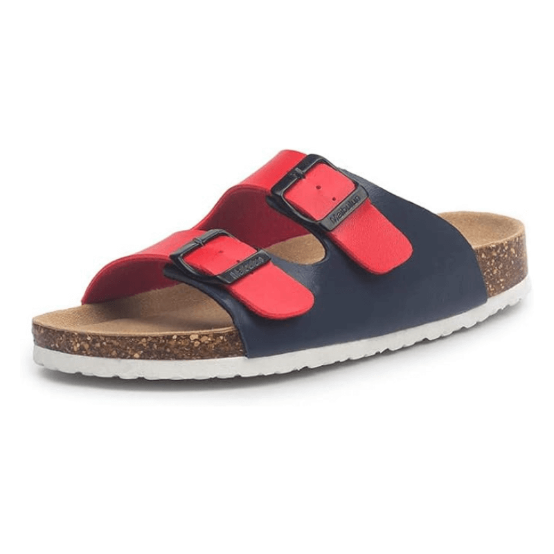 Atrani Leather Sandal - Blue & Red | Atrani