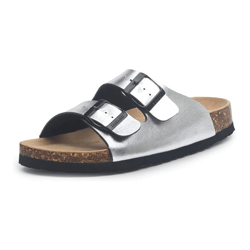 Atrani Leather Sandal - Silver | Atrani