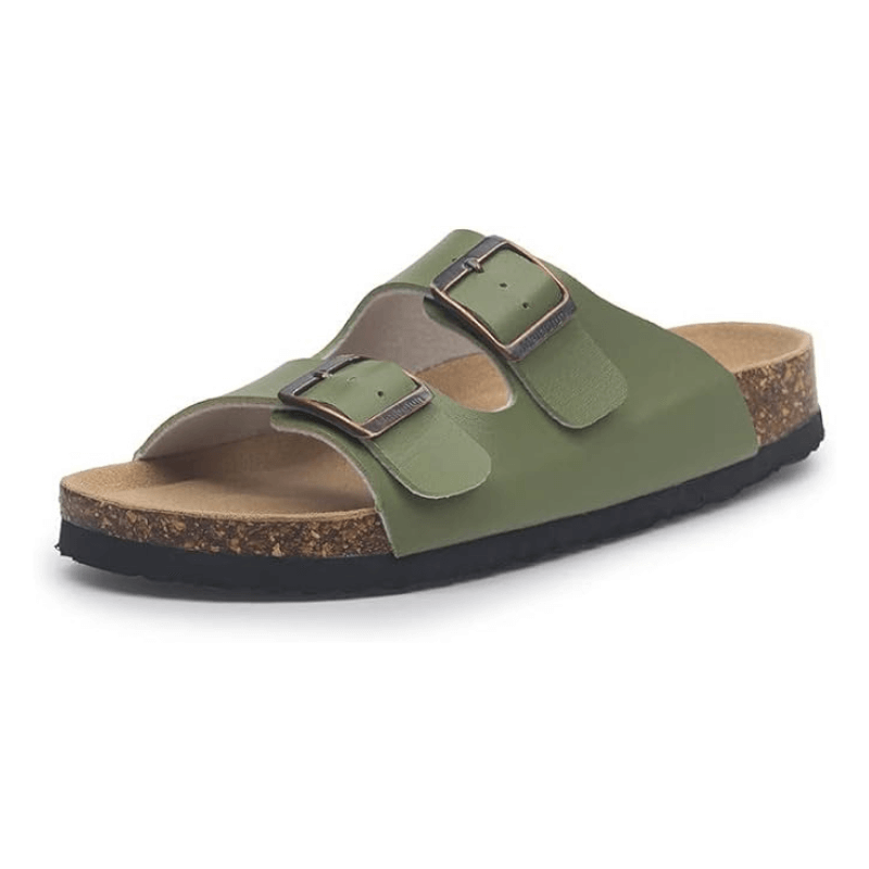 Atrani Leather Sandal - Green | Atrani