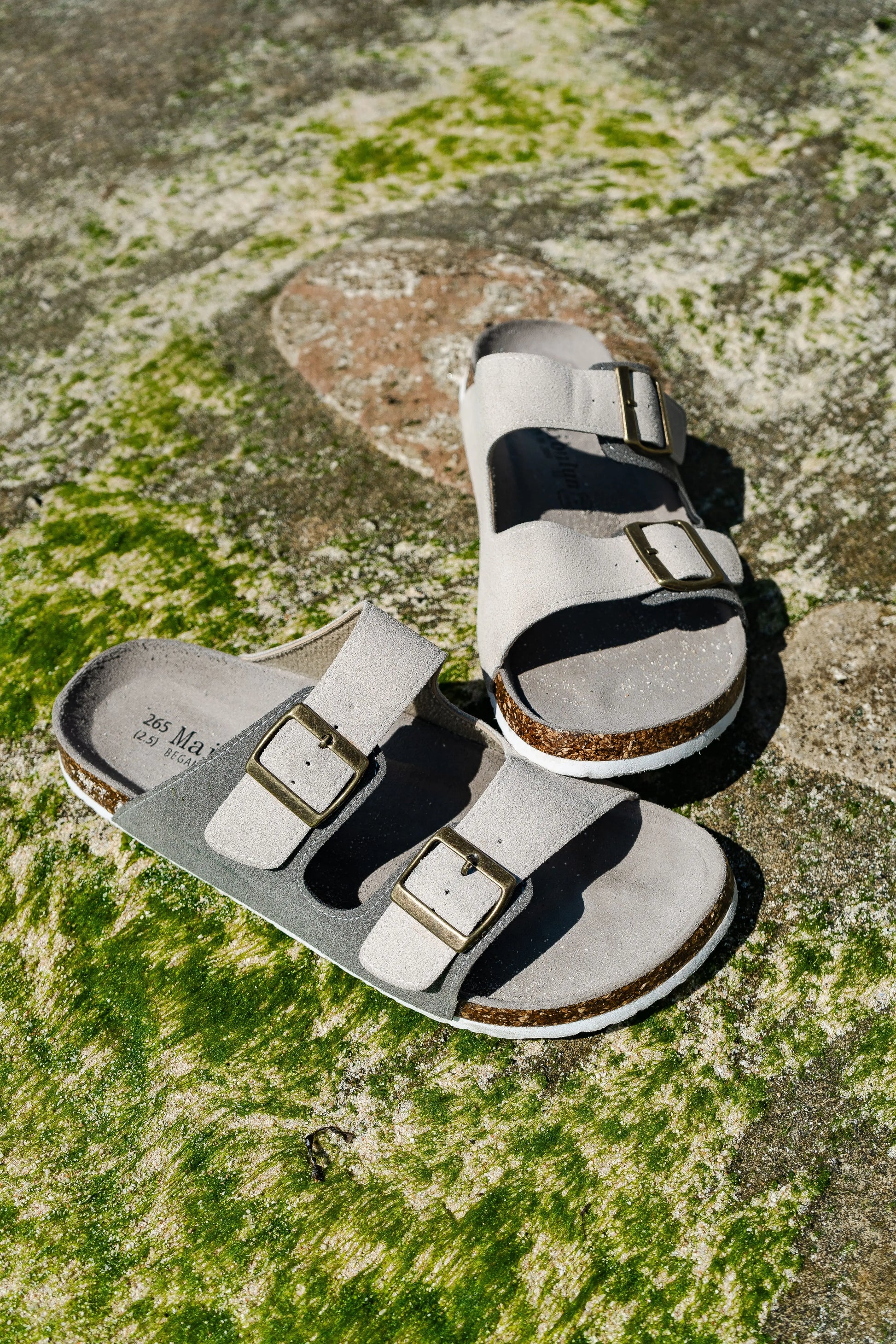 Atrani Suede Sandal - Grey & Cream | Atrani