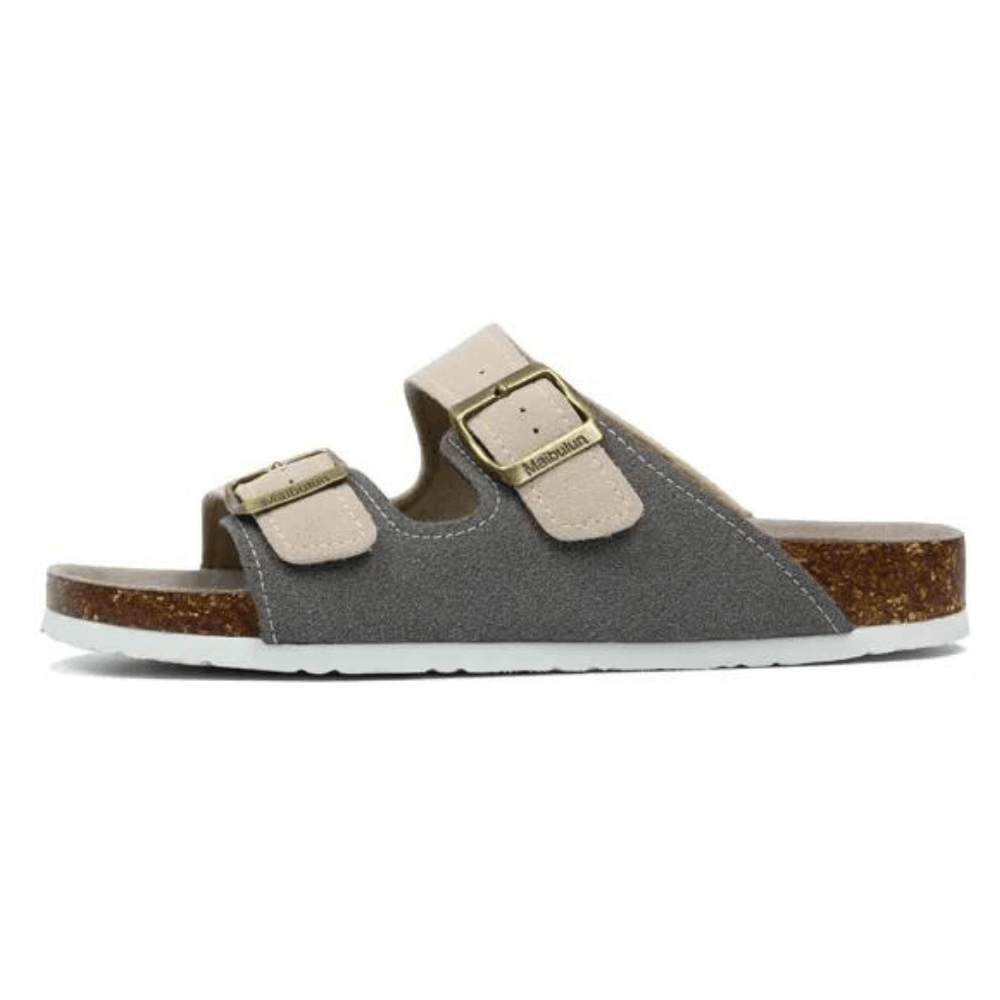 Atrani Suede Sandal - Grey & Cream | Atrani