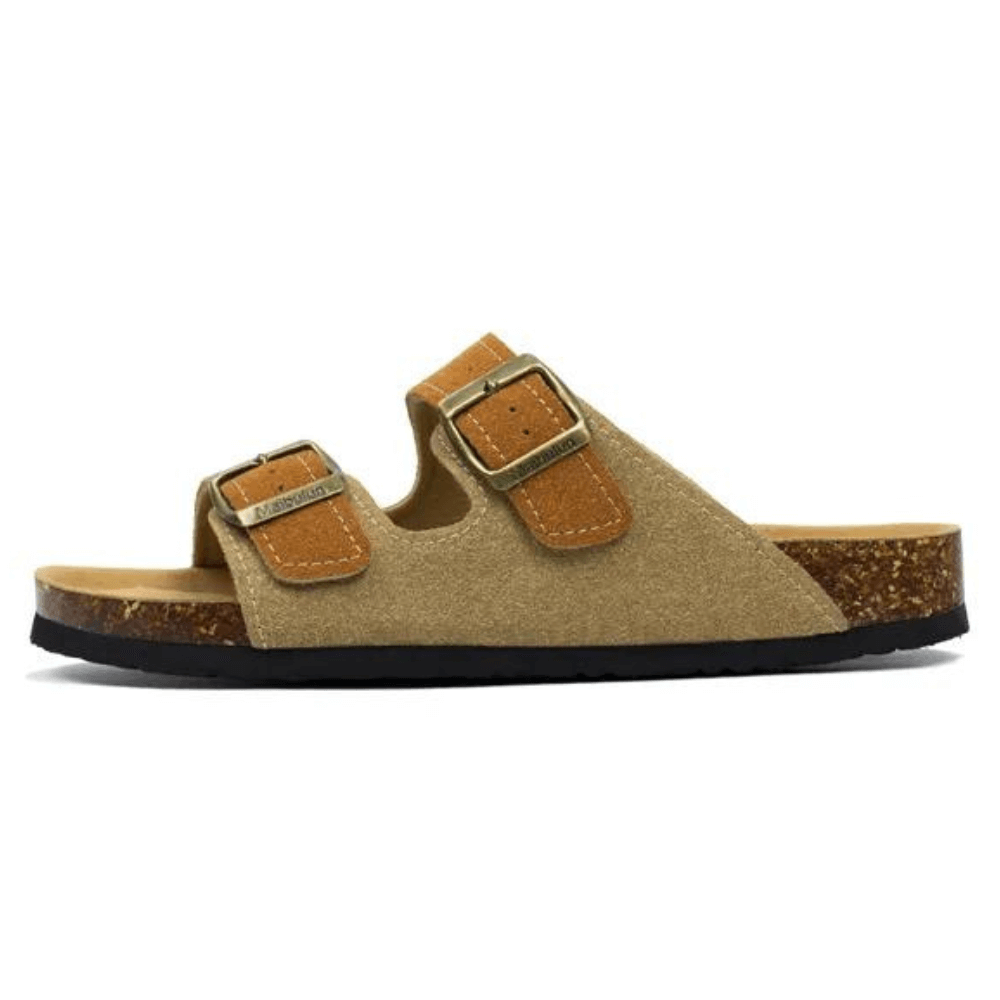 Atrani Suede Sandal - Light Brown & Caramel | Atrani