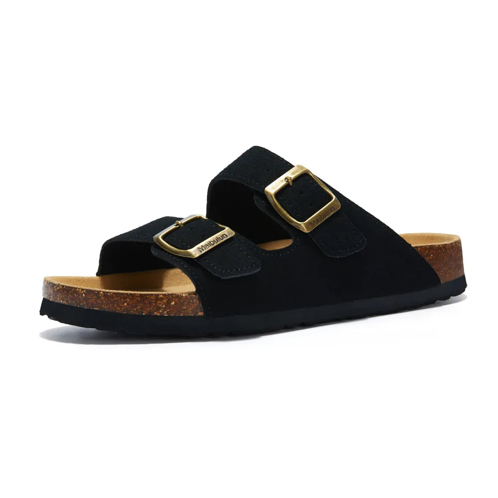 Atrani Suede Sandal - Black | Atrani