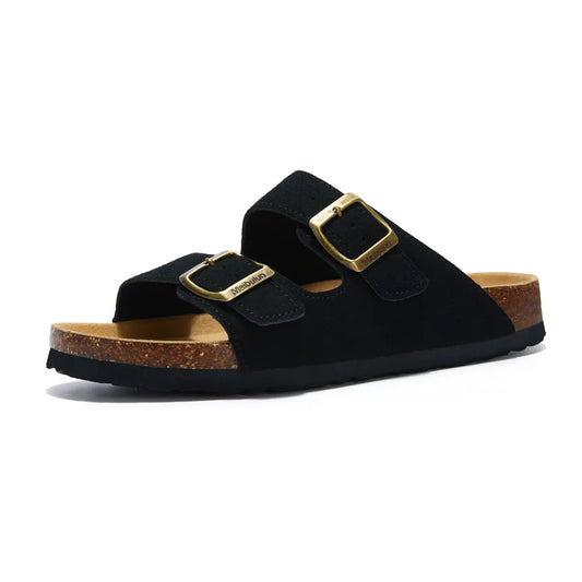 Atrani Suede Sandal - Black | Atrani