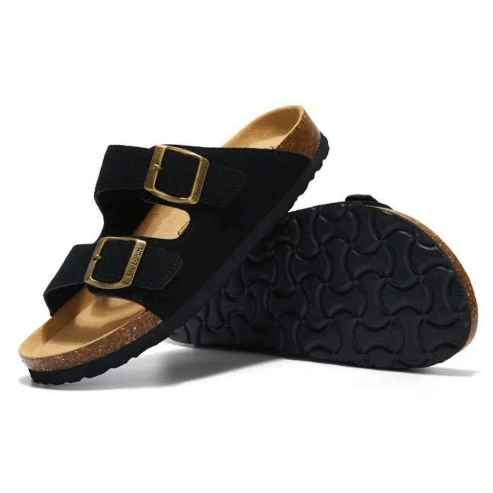 Atrani Suede Sandal - Black | Atrani