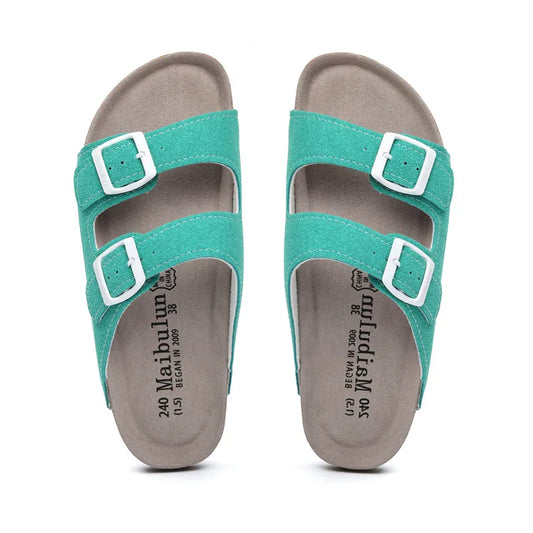 Atrani Suede Sandal - Aqua Green | Atrani