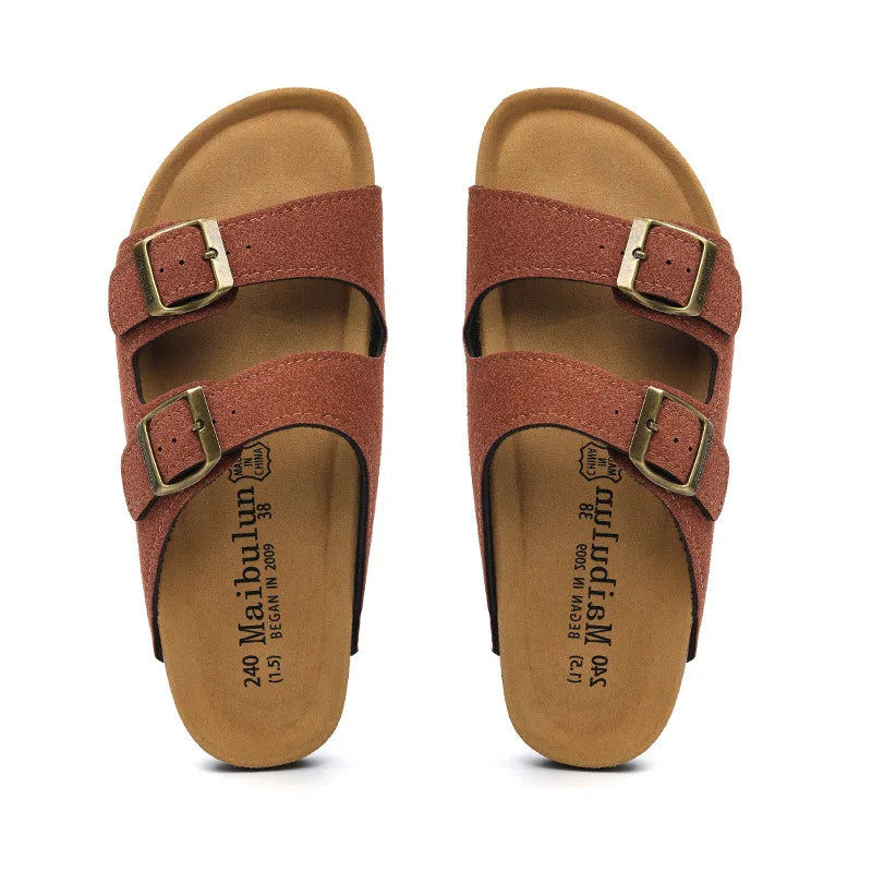 Atrani Suede Sandal - Chestnut Red | Atrani