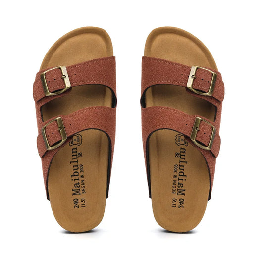 Atrani Suede Sandal - Chestnut Red | Atrani