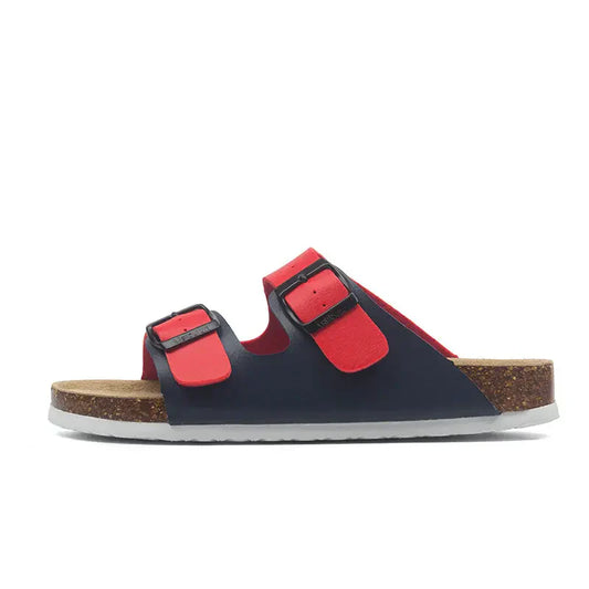 Atrani Leather Sandal - Blue & Red | Atrani