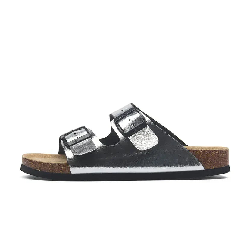 Atrani Leather Sandal - Silver | Atrani
