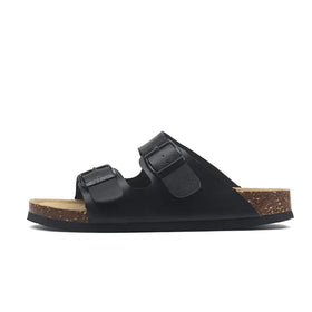 Atrani Leather Sandal - Black